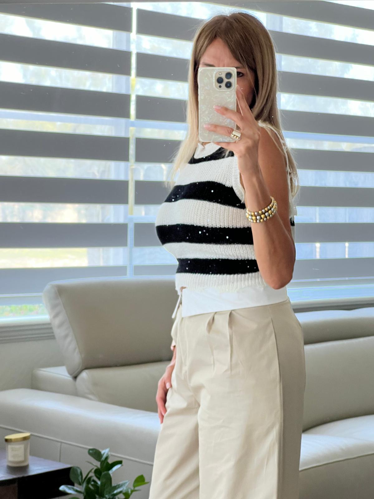 Pantalón doble pretina Beige