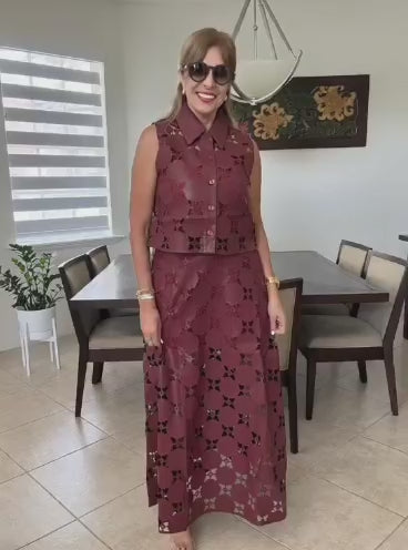 Set de falda en cuerina