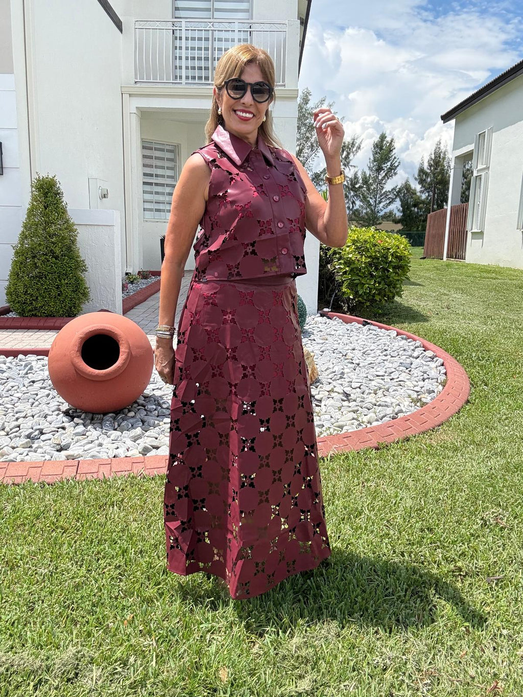 Set de falda en cuerina